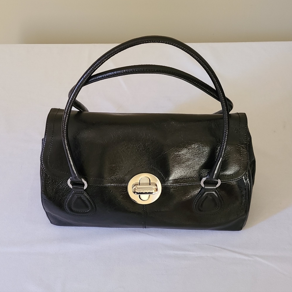 NWOT Ri2K London Black Leather Shoulder Hand Bag